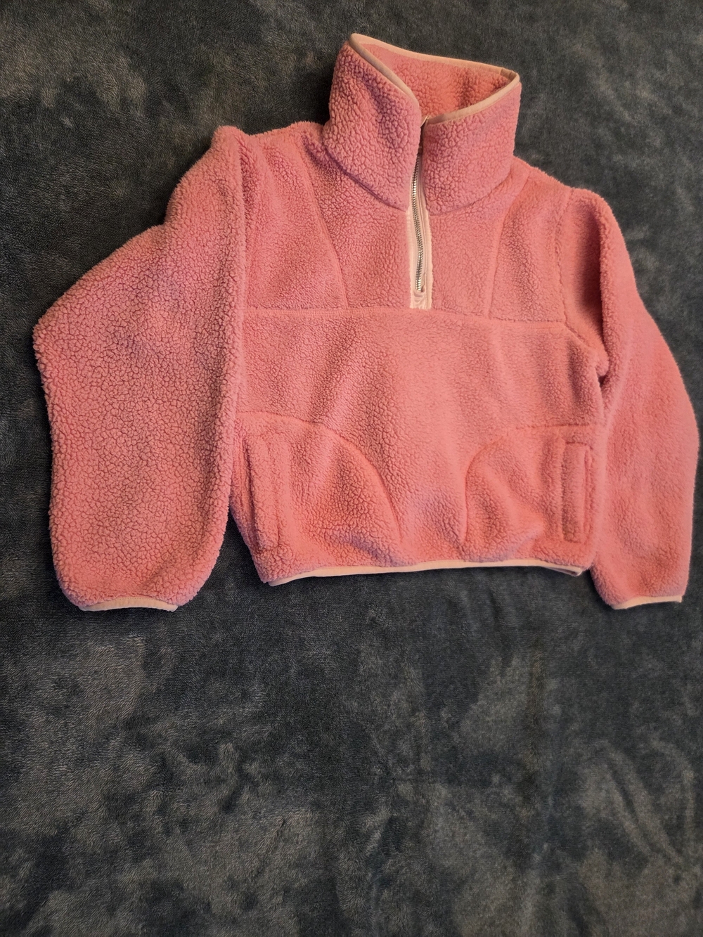 Old Navy Pink Sherpa Half-Zip Pullover Jacket